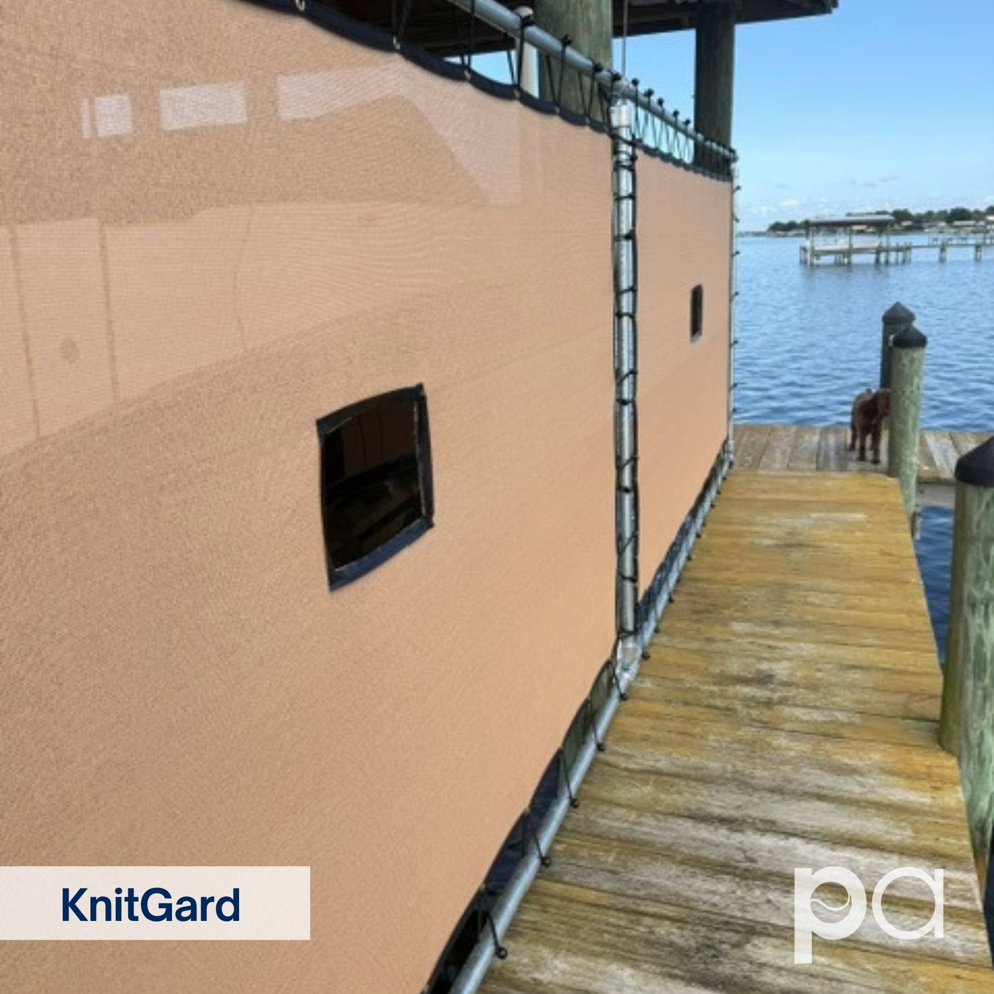 KnitGard on boat dock