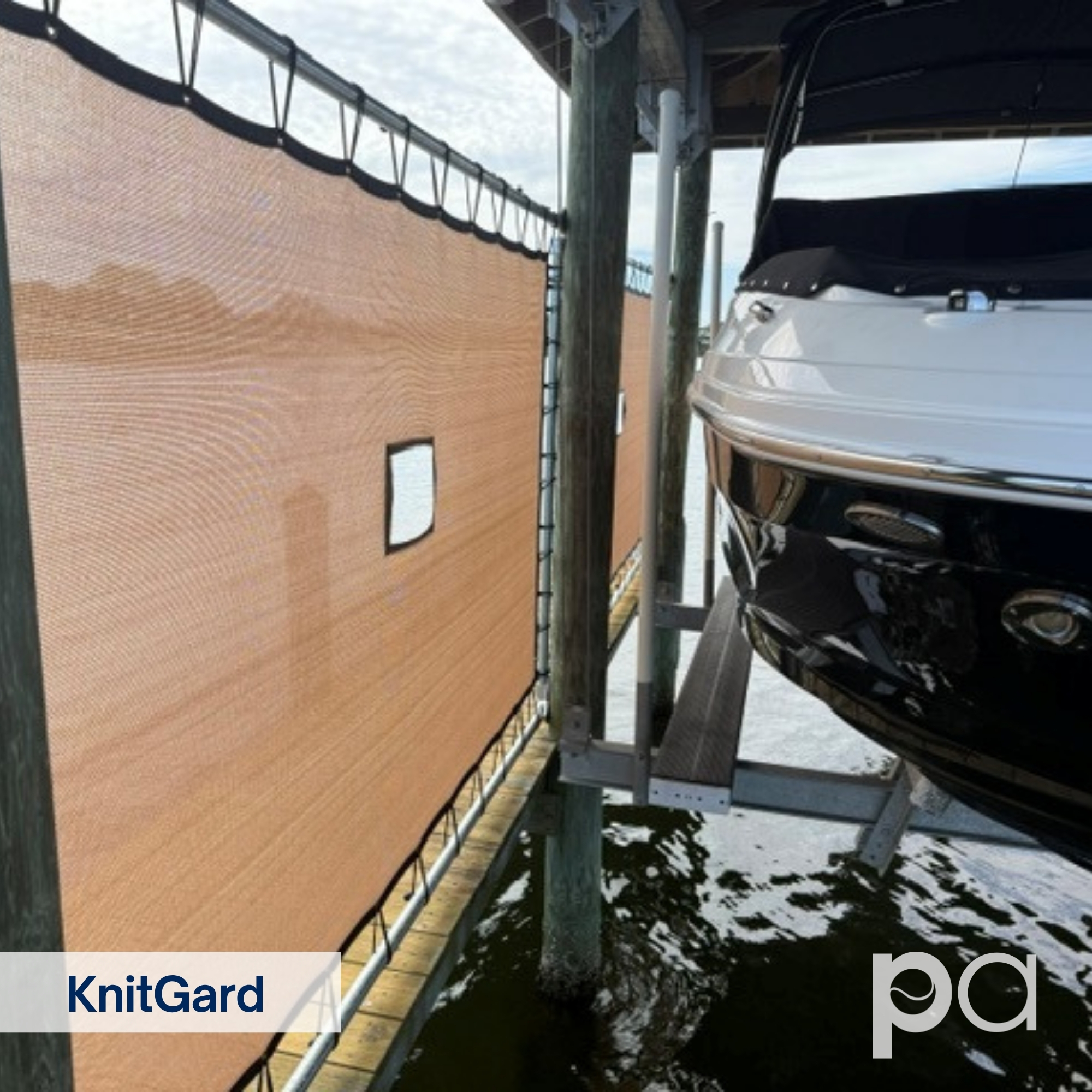 KnitGard on boat dock