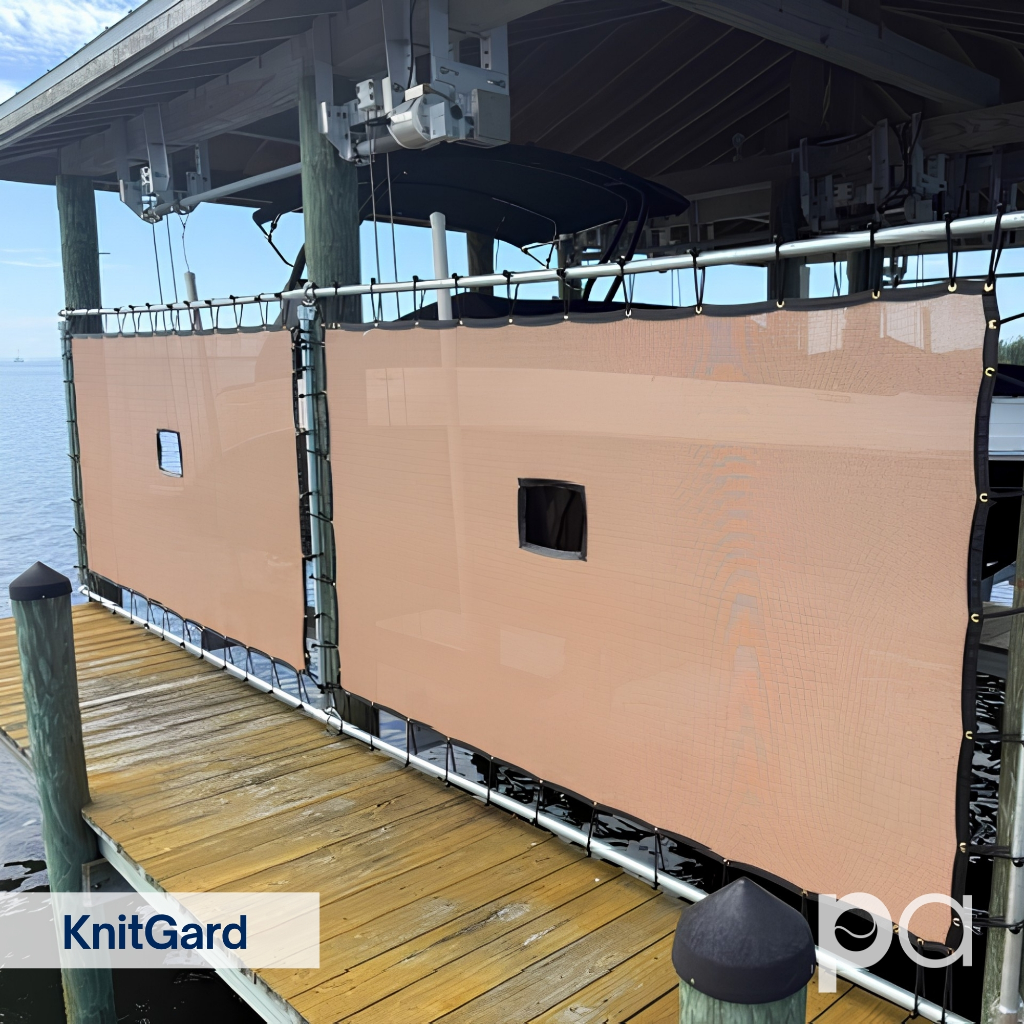 KnitGard on boat dock